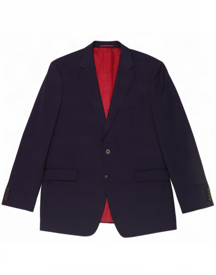 Jachetă pentru bărbați Marks & Spencer, lungă cu 2 nasturi, UK 44 XL bleumarin