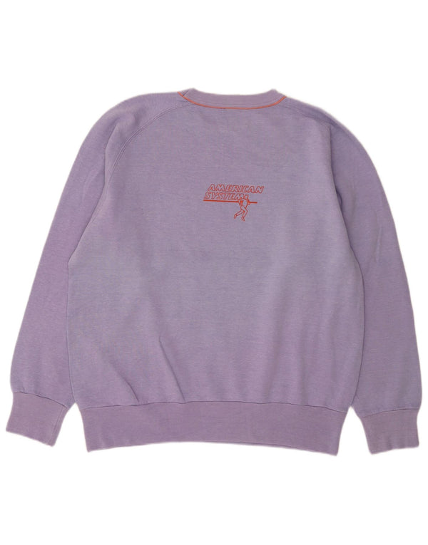 Pulover vintage pentru damă cu grafică, UK 18 XL, violet
