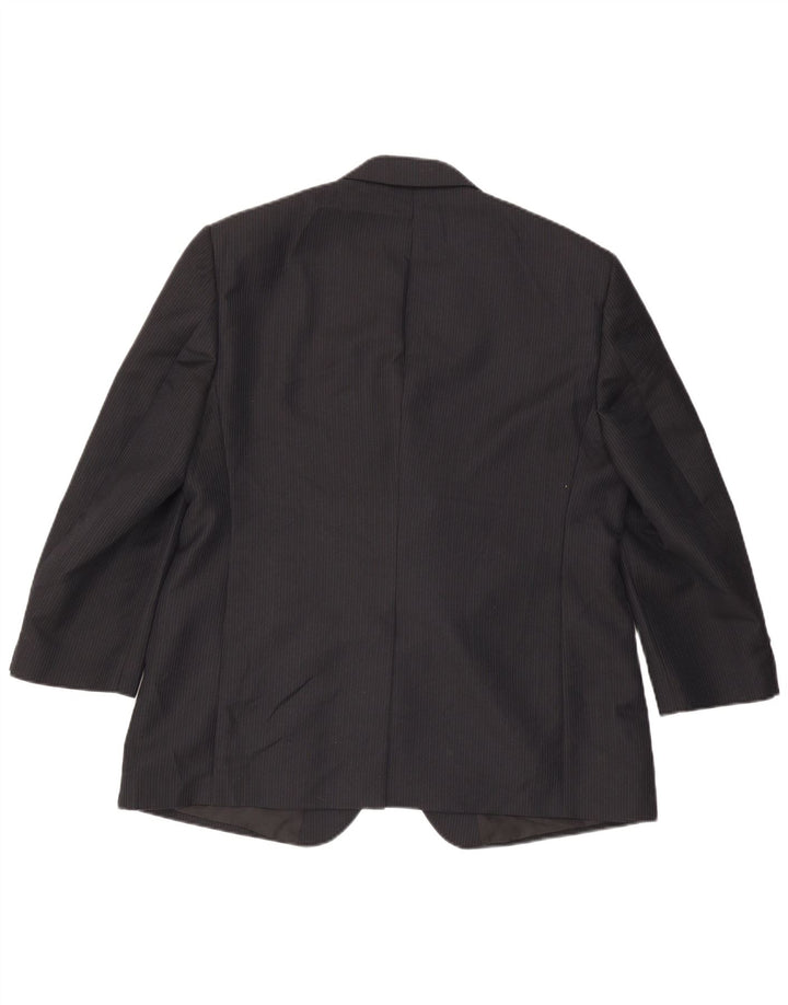 Jachetă pentru bărbați Marks & Spencer, cu 3 nasturi, UK 44 XL, bleumarin, cu dungi