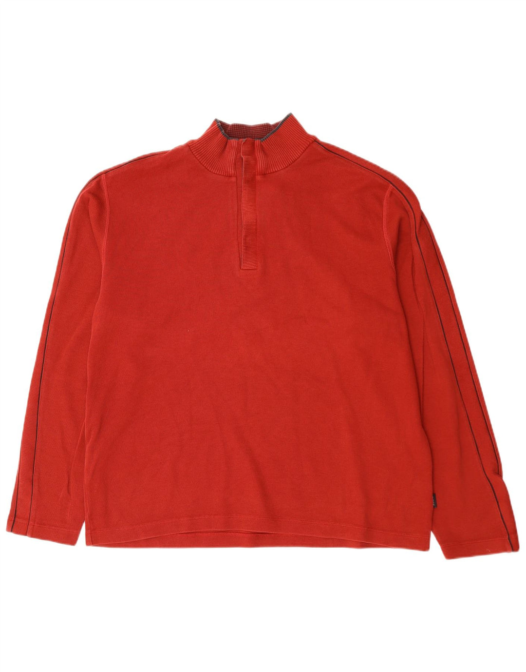 Hugo Boss Top cu fermoar pentru bărbați cu mânecă lungă, bumbac roșu 2XL