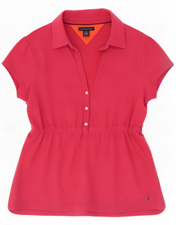 Tricou polo Tommy Hilfiger pentru femei UK 12 Medium Pink Bumbac