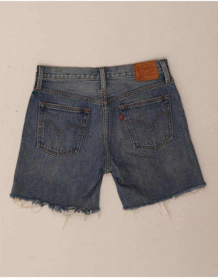 Pantaloni scurți din blugi 501 pentru femei LEVI'S W26, bumbac cu pete albastre mici