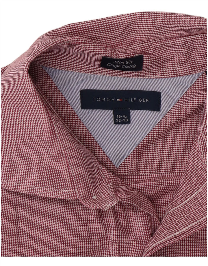 Cămașă pentru bărbați Tommy Hilfiger Slim Fit Mărimea 15 1/2 Medium Red Check