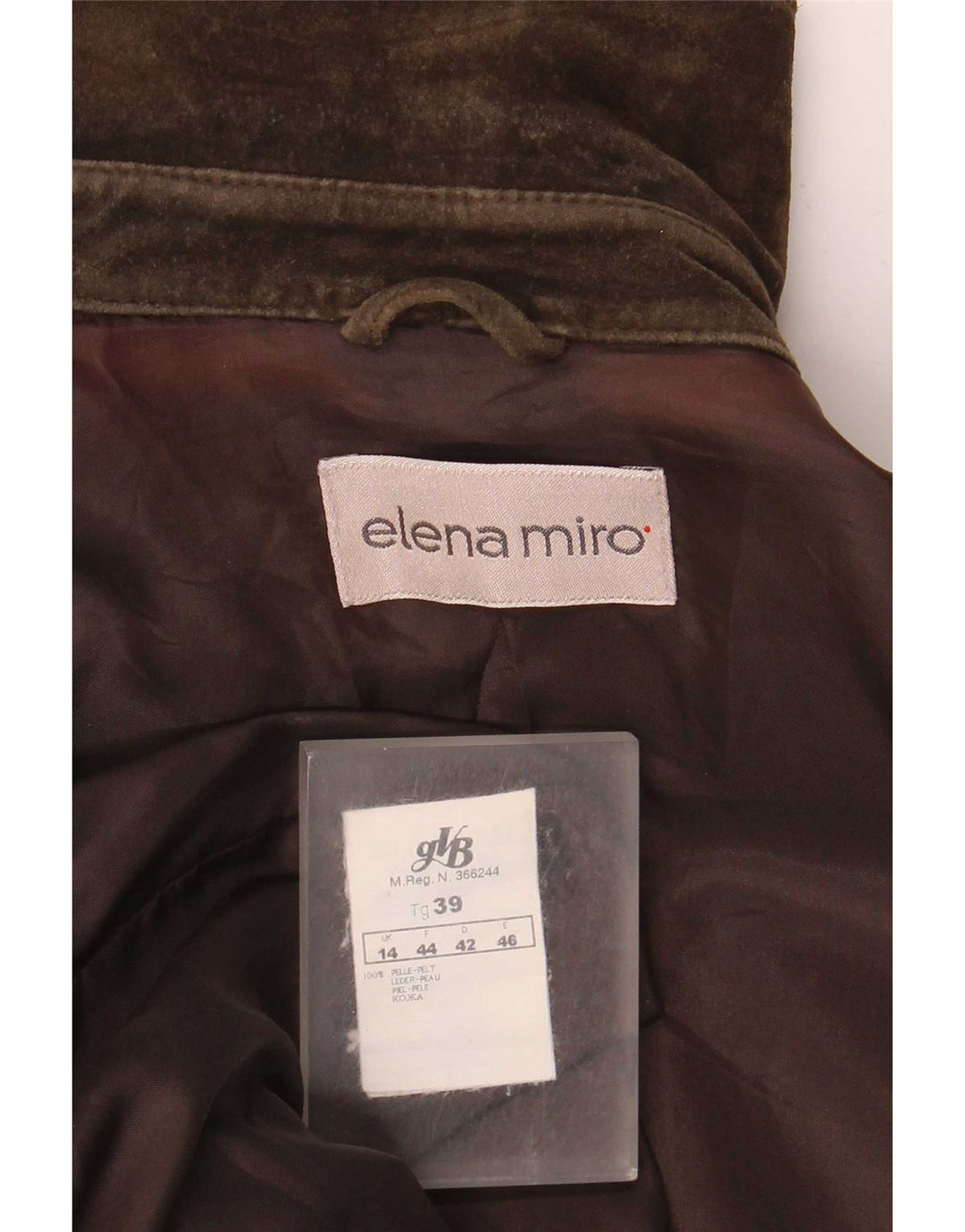 ELENA MIRO Jachetă supradimensionată de piele intoarsa UK 14, maro, mare