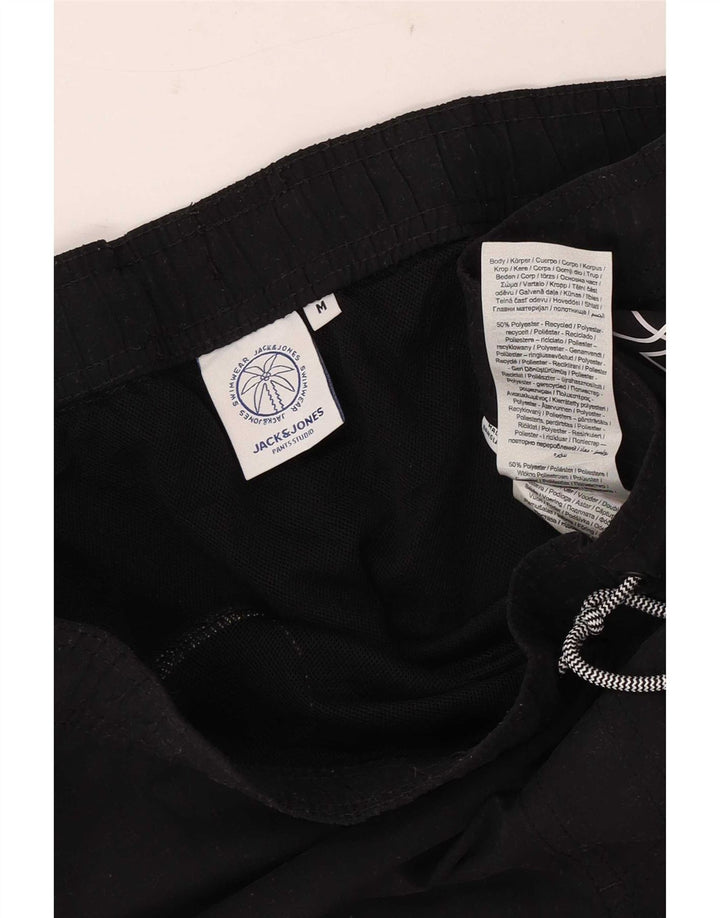 Pantaloni scurți de înot cu grafică Jack & Jones pentru bărbați, poliester mediu negru