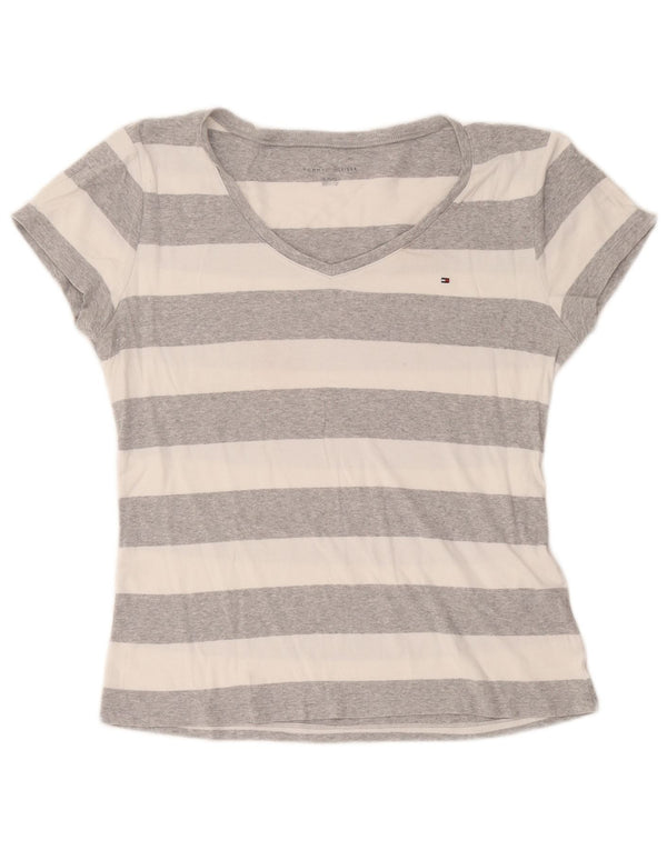 Top tricou Tommy Hilfiger pentru femei UK 18 XL Gri cu dungi