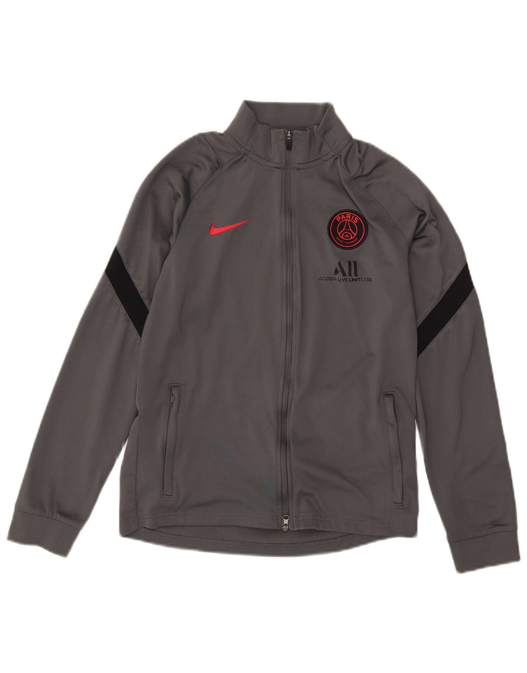 Jachetă de trening pentru băieți Nike Paris Saint- Germain, 12-13 ani, mare, gri