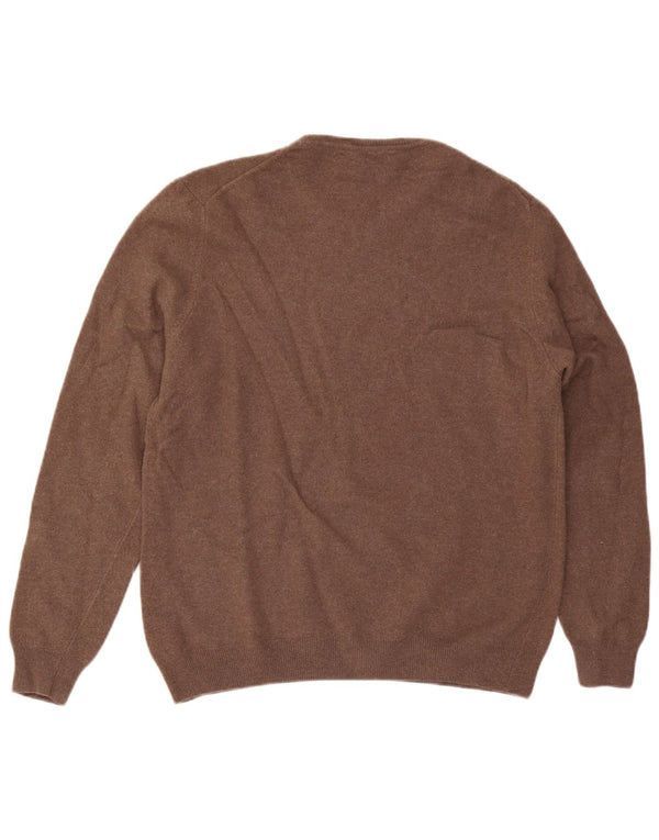 Pulover pentru bărbați Liu Jo cu decolteu triplu, 2XL, maro, cașmir