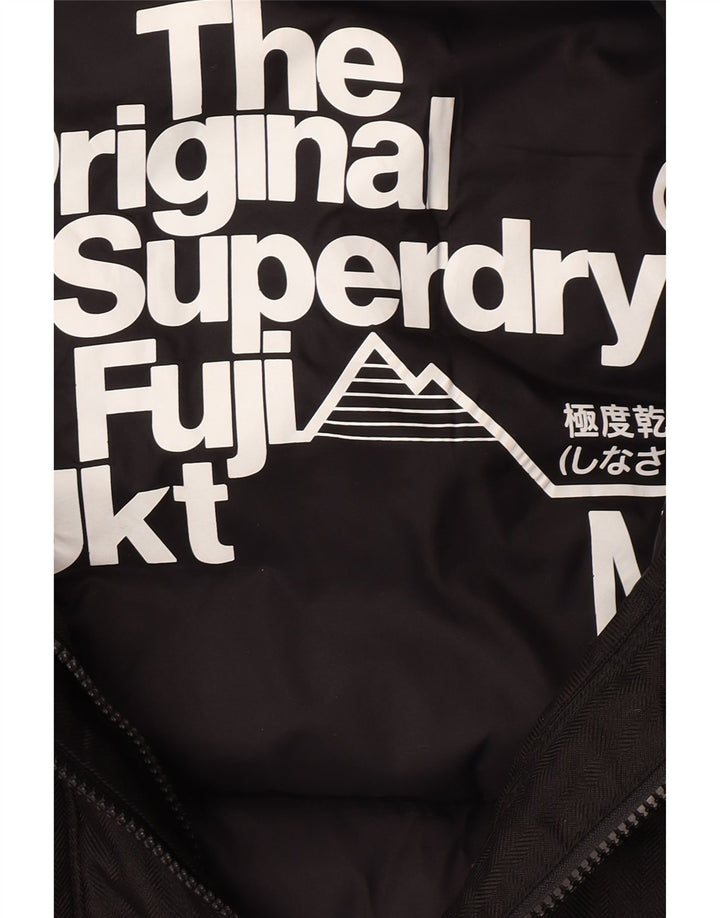 Jachetă căptușită cu glugă Superdry pentru bărbați UK 38 Poliester mediu negru