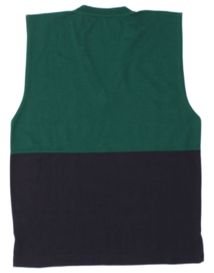 Club Voltaire Mens Vest Tank Top Lână color bloc verde mediu