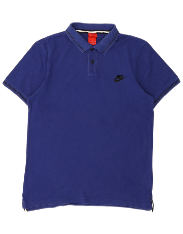 Tricou polo Nike pentru bărbați, bumbac albastru mediu