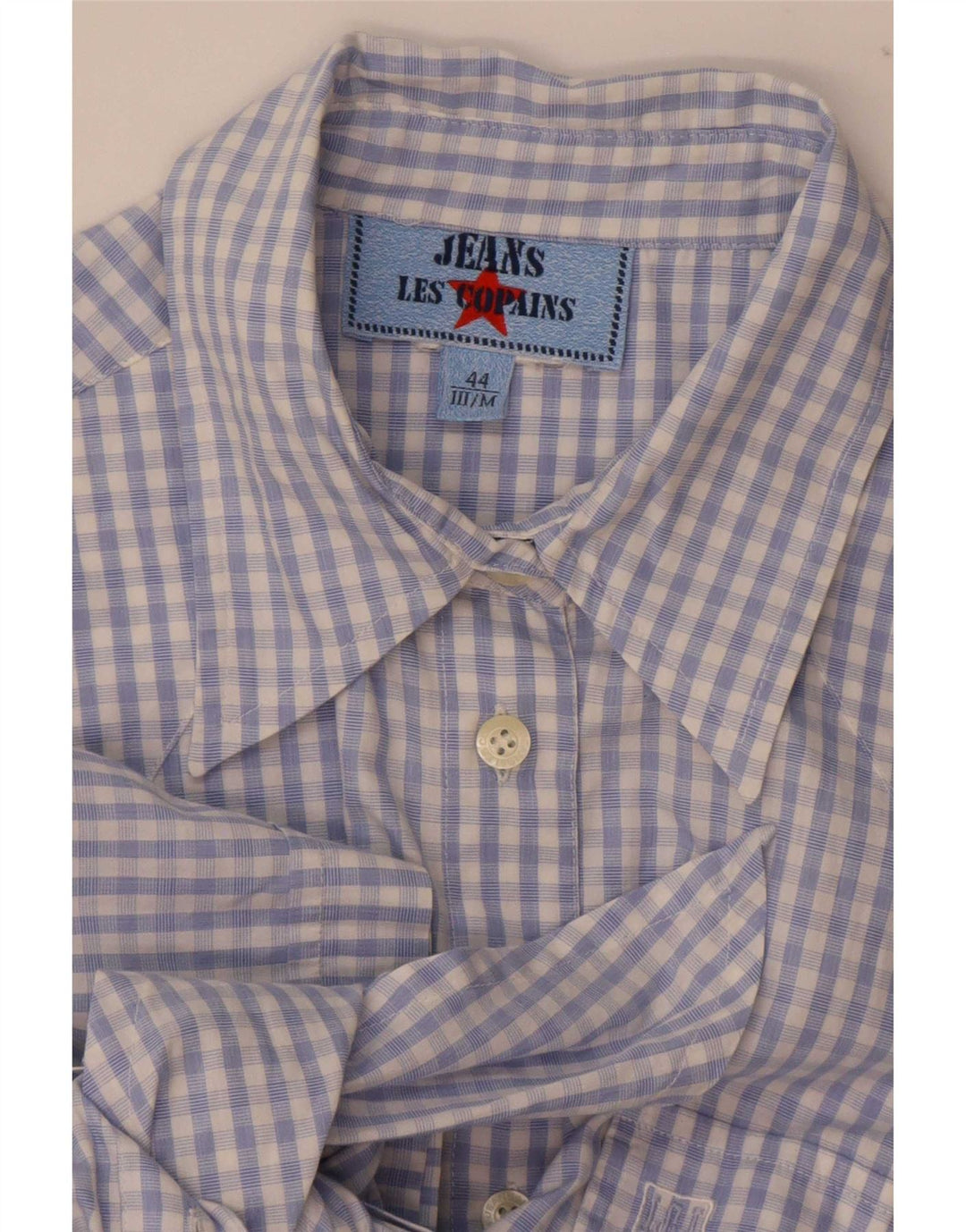 Bluză cămașă cu mânecă scurtă pentru femei Les Copains IT 44 Medium Blue Gingham