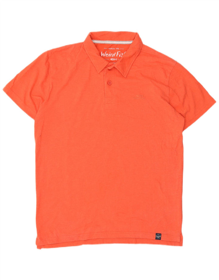 Tricou polo pentru bărbați Weird Fish, bumbac portocaliu mediu