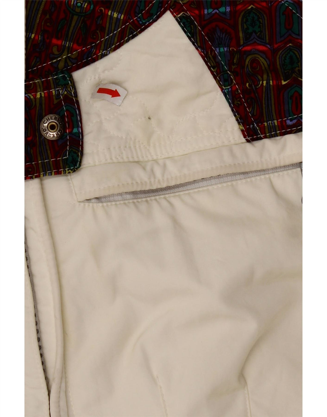 Salopetă de schi pentru femei CHERVO IT 42 Poliamidă cu carouri alb mediu