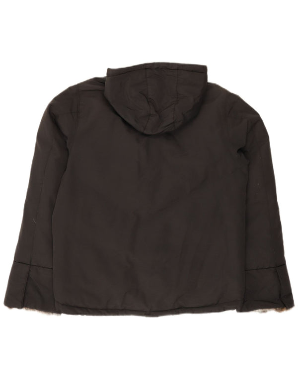 Jachetă căptușită cu glugă Woolrich pentru femei UK 14 Medium Black Nylon