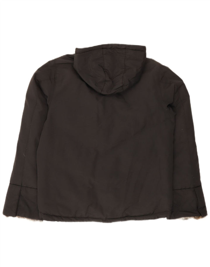 Jachetă căptușită cu glugă Woolrich pentru femei UK 14 Medium Black Nylon