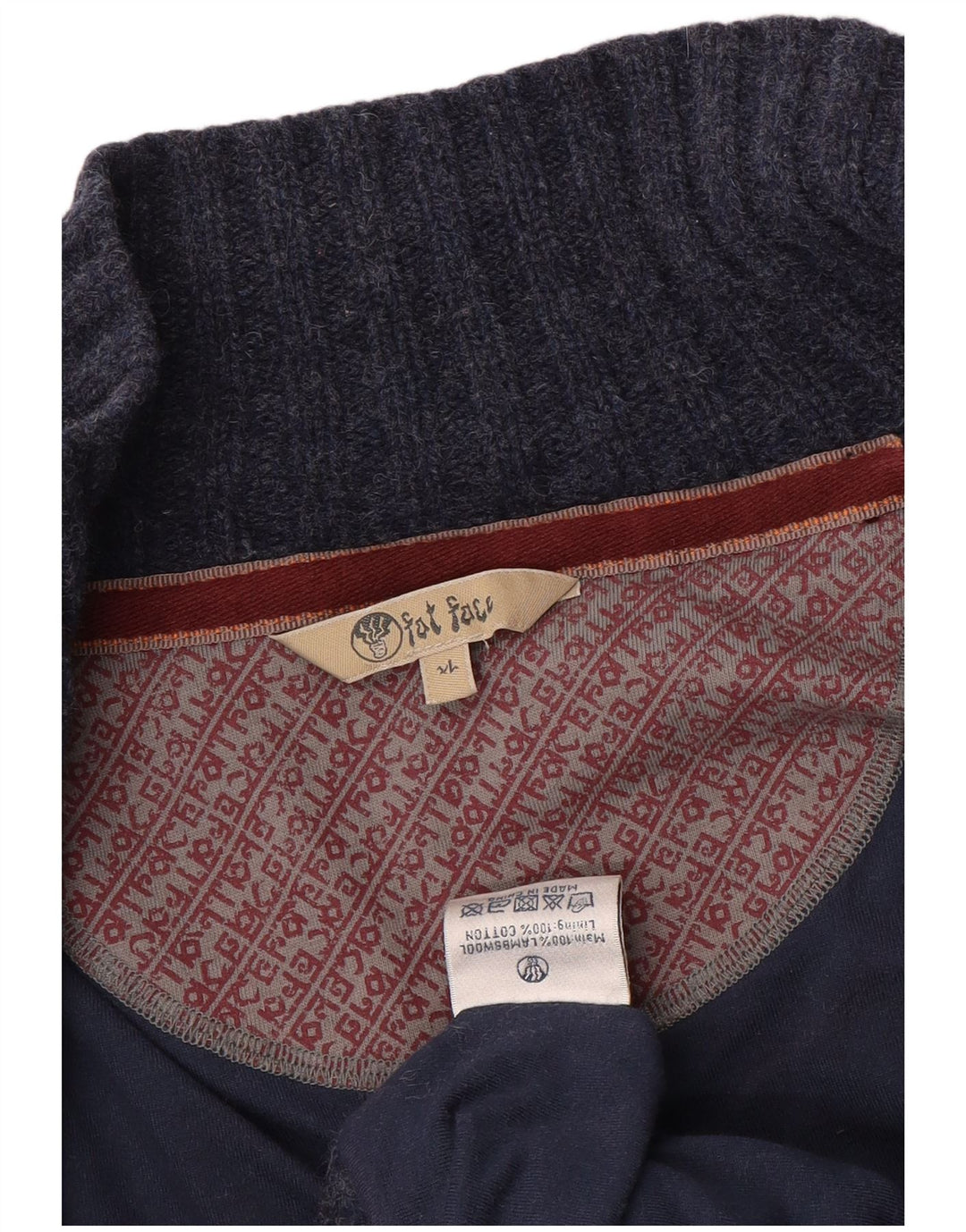 Pulover cardigan pentru femei FAT FACE UK 18 XL Lână bleumarin