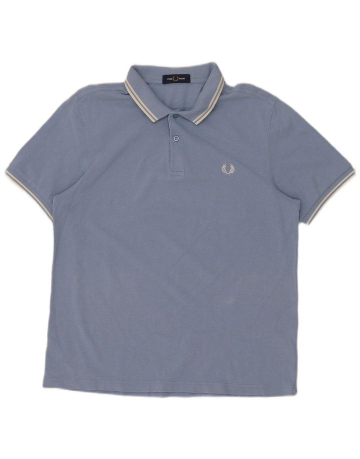 Cămașă polo Fred Perry pentru bărbați, bumbac cu dungi albastre mari