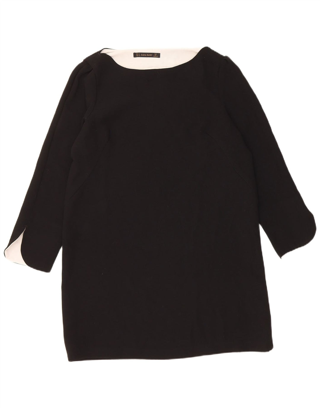 Rochie tunică cu mânecă lungă pentru femei Zara UK 12 Poliester mediu negru