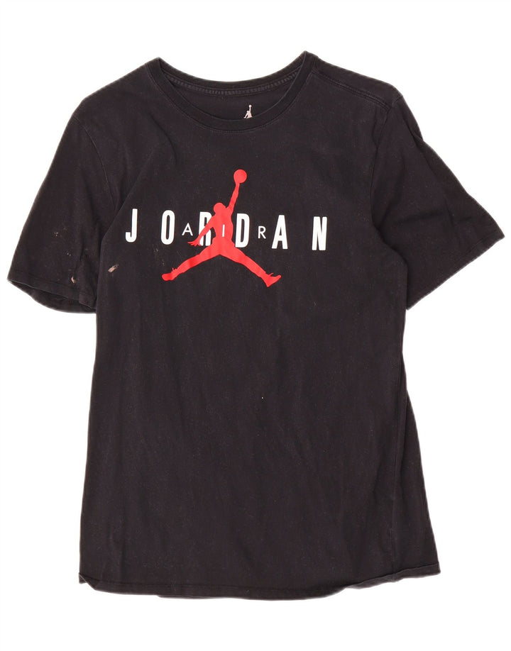 Tricou grafic Jordan pentru bărbați Top mediu negru bumbac