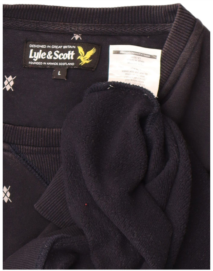 Hanorac pentru bărbați Lyle & Scott Pulover mare bleumarin cu pete