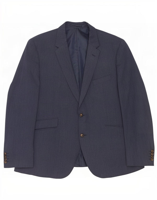 Jachetă pentru bărbați Marks & Spencer, croită, cu 2 nasturi, UK 46 XL, bleumarin
