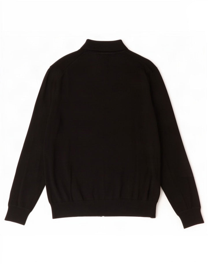 Pulover cardigan pentru bărbați Marks & Spencer, lână merinos neagră mare