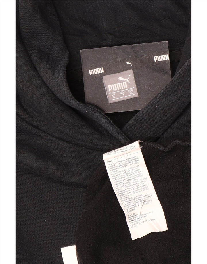 Pulover cu glugă cu grafic PUMA pentru femei UK 18 XL, bumbac negru