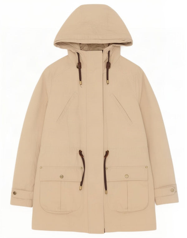 Jachetă parka cu glugă pentru femei Zara UK 14 Medium Bej Poliester