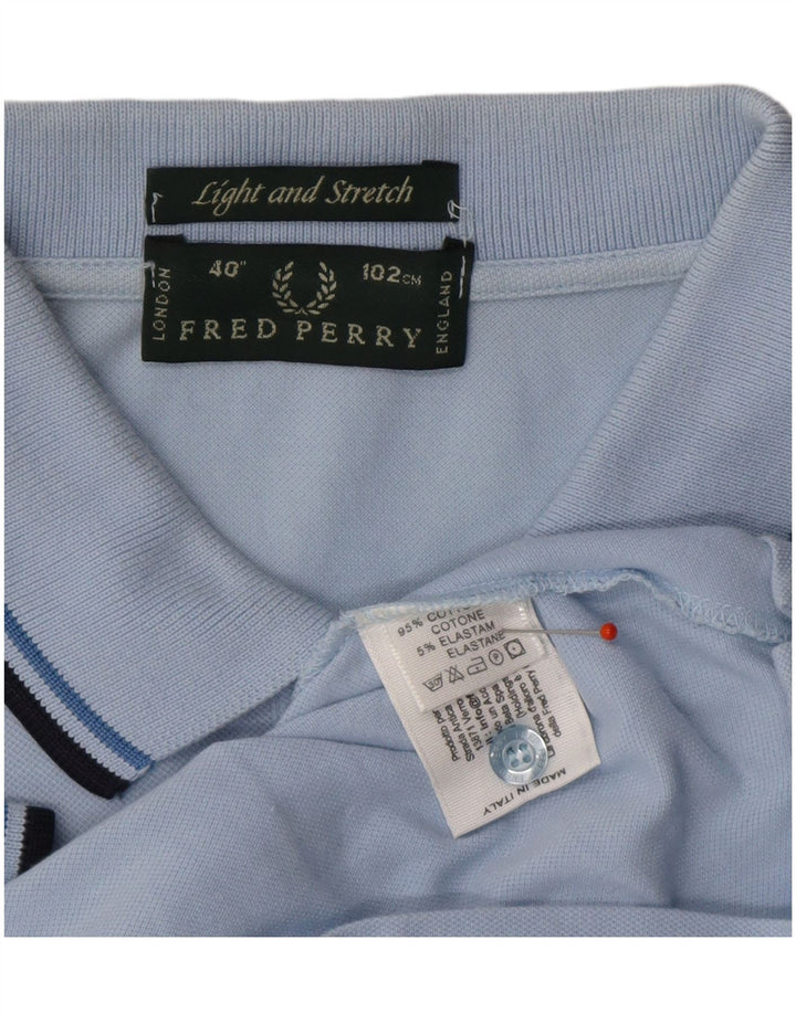 FRED PERRY Cămașă polo pentru bărbați, ușor și elastic, din bumbac albastru mic