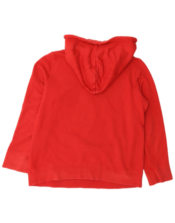Pulover cu glugă supradimensionat cu grafic Adidas pentru femei UK 10 Bumbac roșu mic