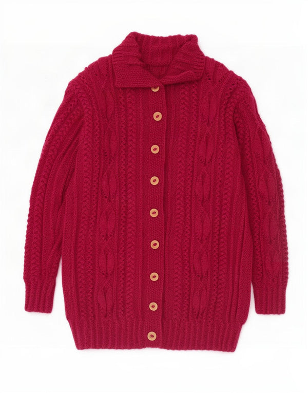 Pulover cardigan vintage pentru femei UK 16 mare roz