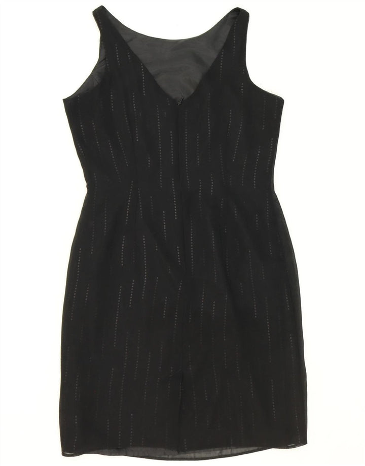 VINTAGE Womens Sleeveless Sheath Dress UK 12 Medium Black Polyester Vintage Vintage and Second-Hand Vintage from Messina Hembry 