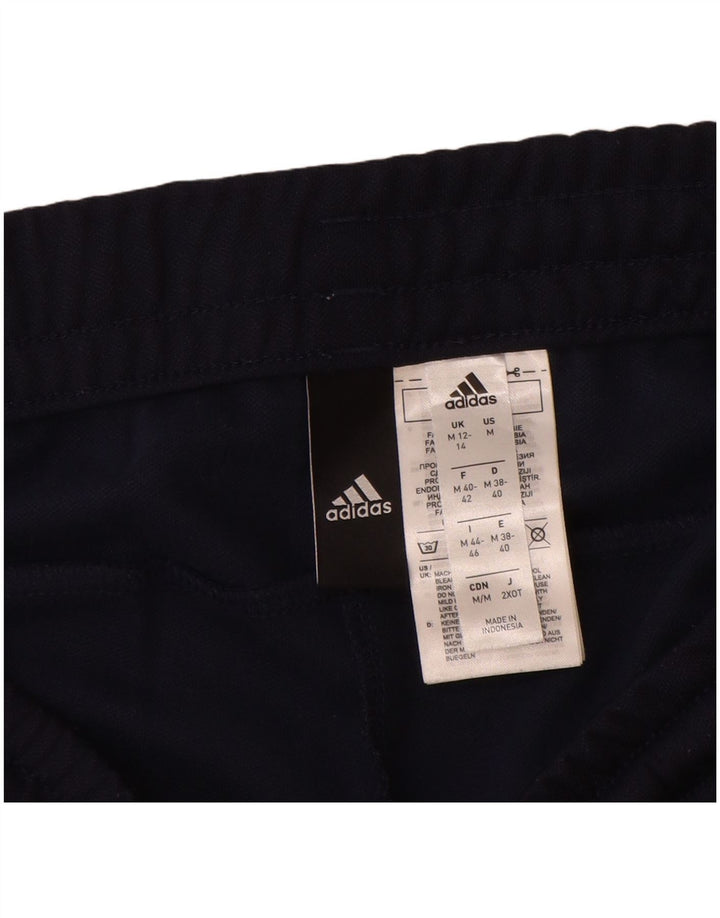 Pantaloni de trening Adidas pentru femei Marea Britanie 12/14 Poliester mediu albastru bleumarin