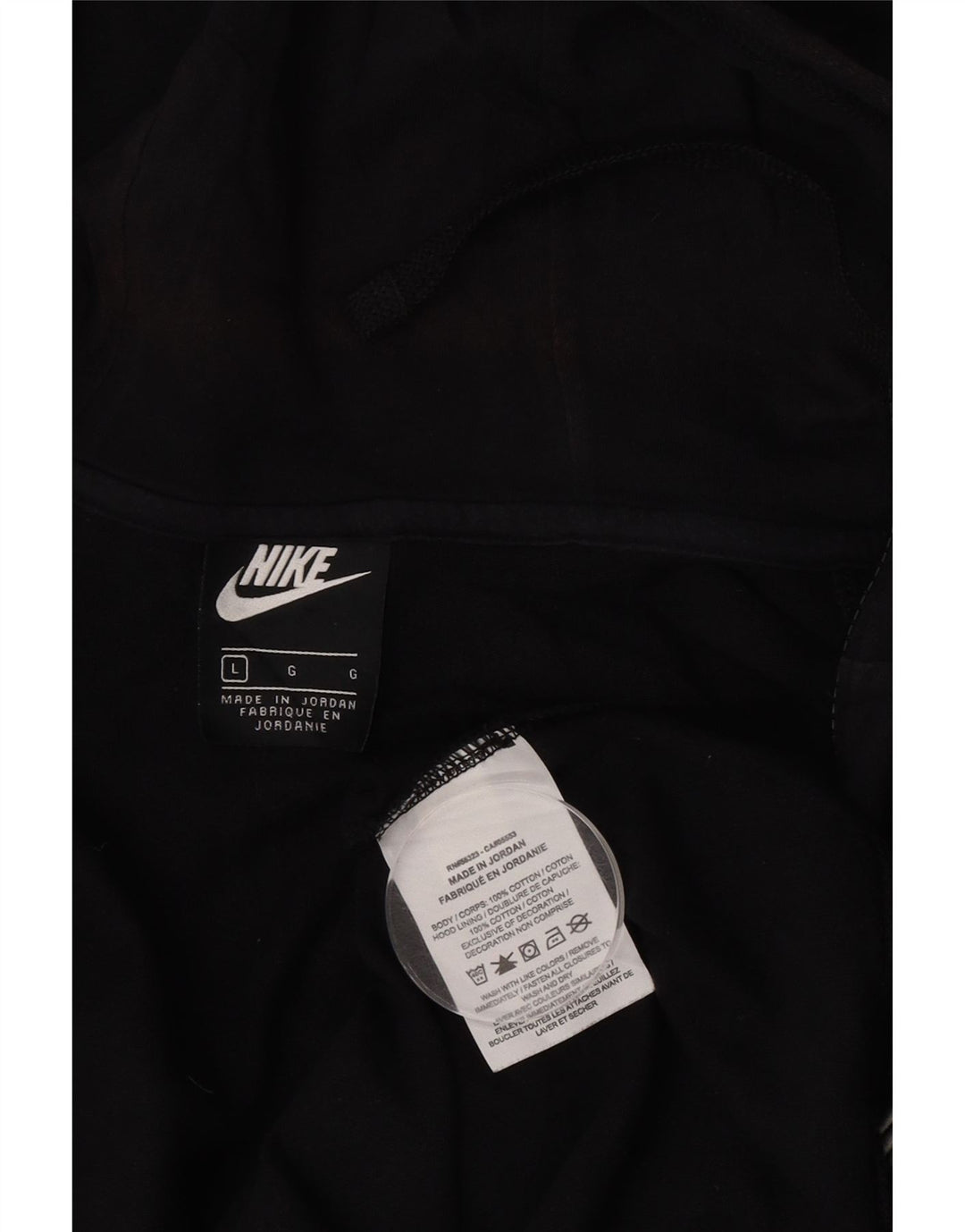 Pulover Nike pentru bărbați, cu fermoar, bumbac mare, negru