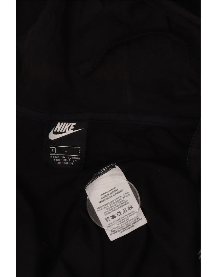 Pulover Nike pentru bărbați, cu fermoar, bumbac mare, negru
