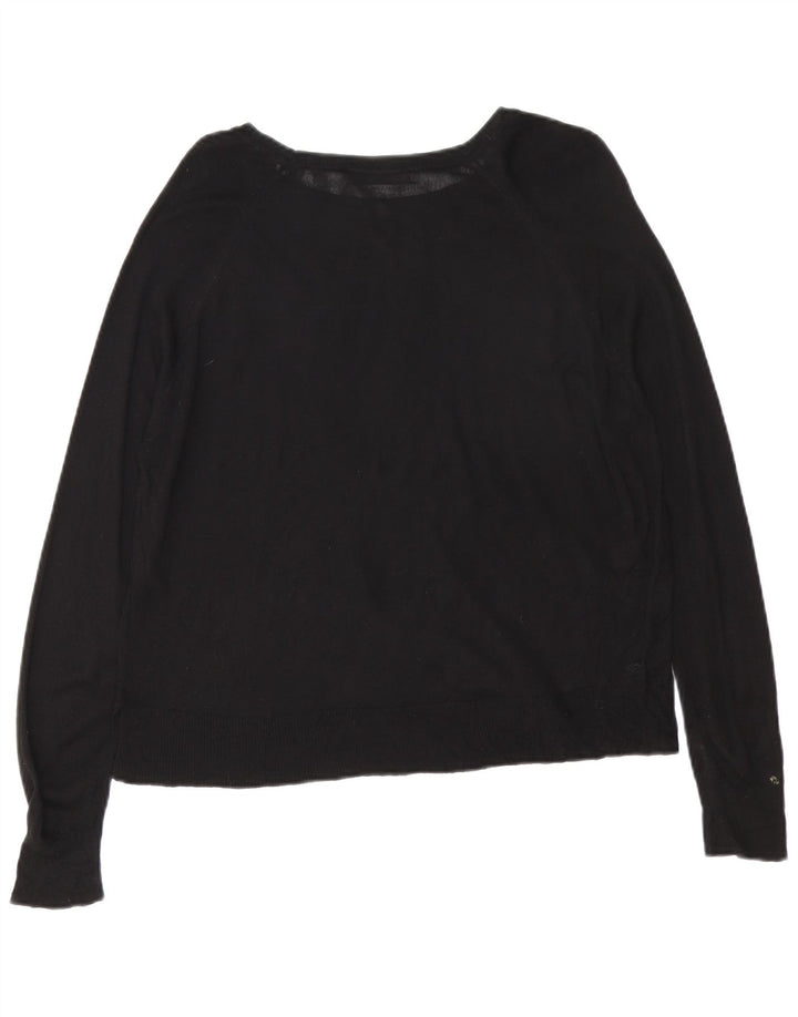 Pulover pentru femeie cu gât de barcă Zara UK 14 Medium Negru