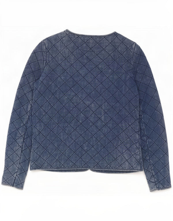 Fat Face Womens Cardigan Top UK 10 Small Blue Bumbac