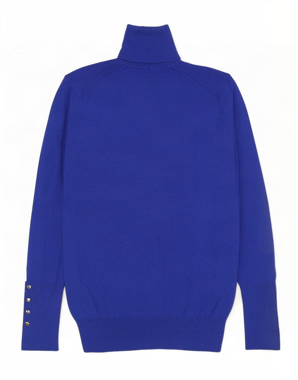 Pulover pentru femei cu gât rulat Zara UK 10 mic albastru viscoză