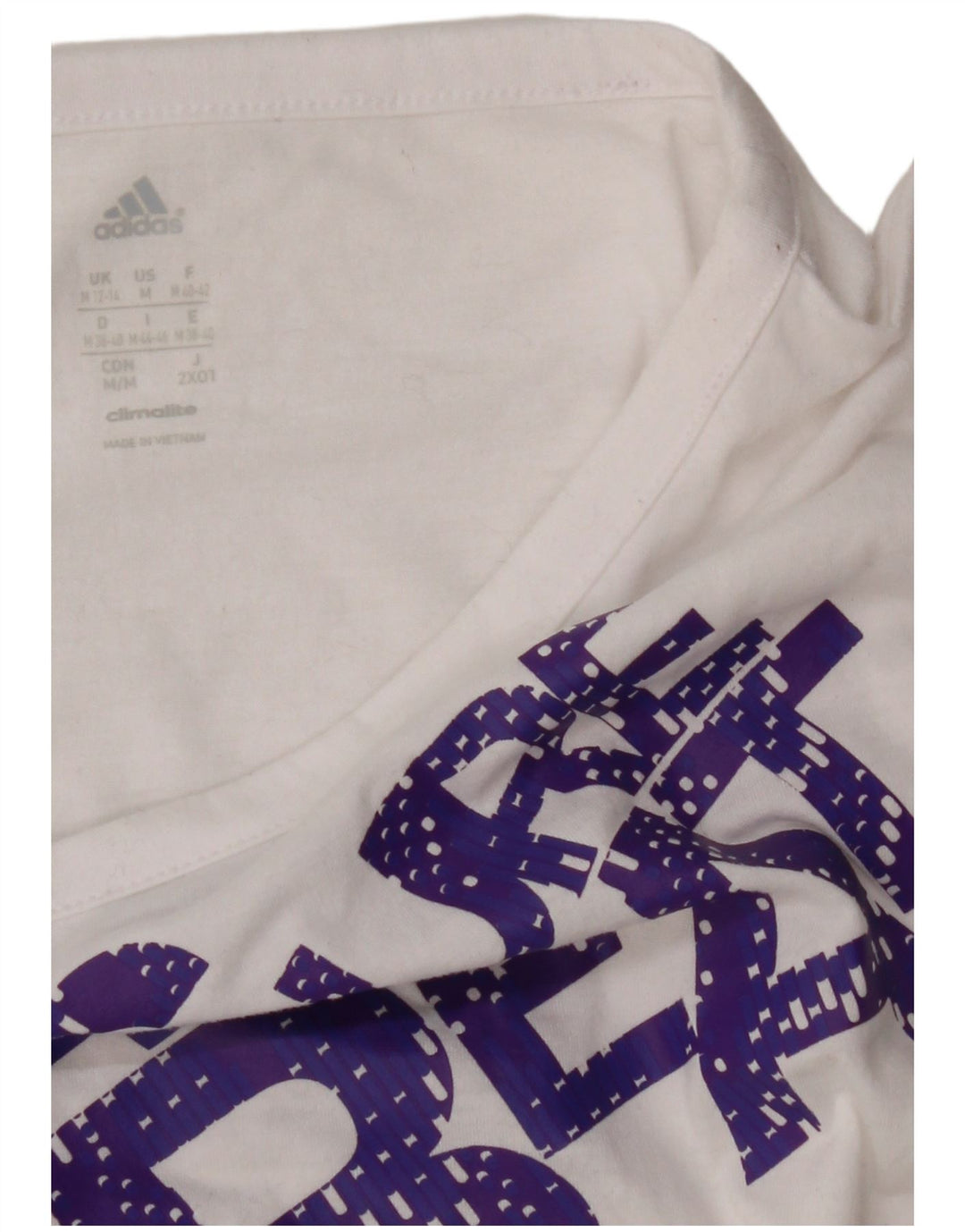 Tricou cu grafic Climalite ADIDAS pentru femei, Marea Britanie 12/14, alb mediu