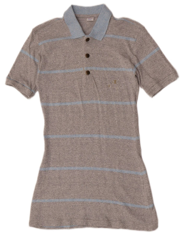 Rochie polo Champion pentru femei UK 12, bumbac cu dungi gri medii