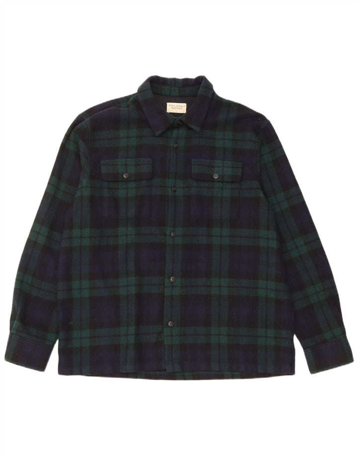 Cămașă de flanel pentru bărbați Nudie Jeans Lână cu carouri mari bleumarin
