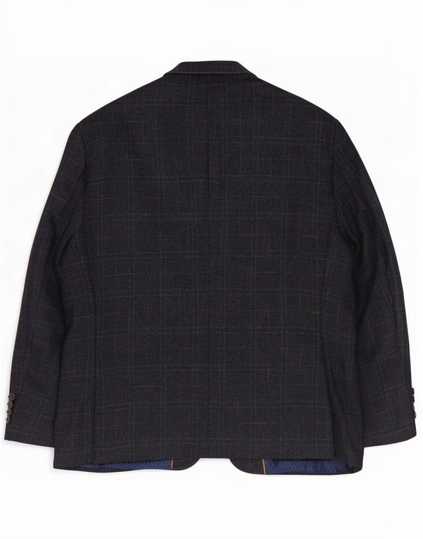 Blazer pentru bărbați Douglas cu 2 nasturi UK 44 2XL Lână cu carouri bleumarin