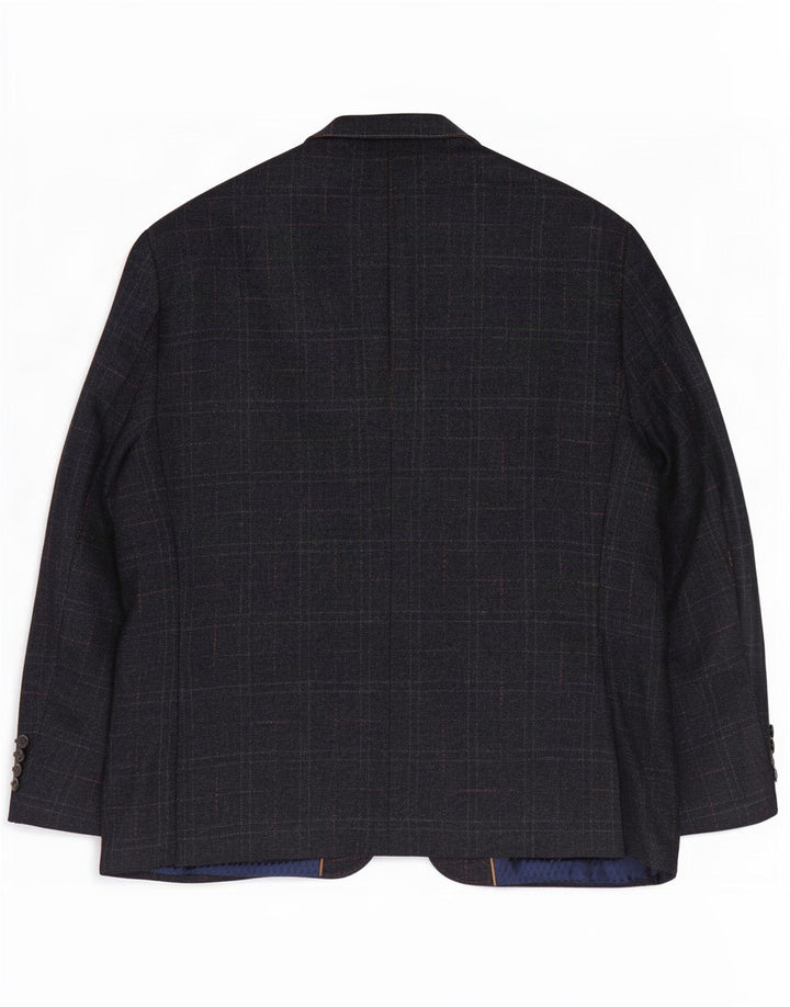 Blazer pentru bărbați Douglas cu 2 nasturi UK 44 2XL Lână cu carouri bleumarin