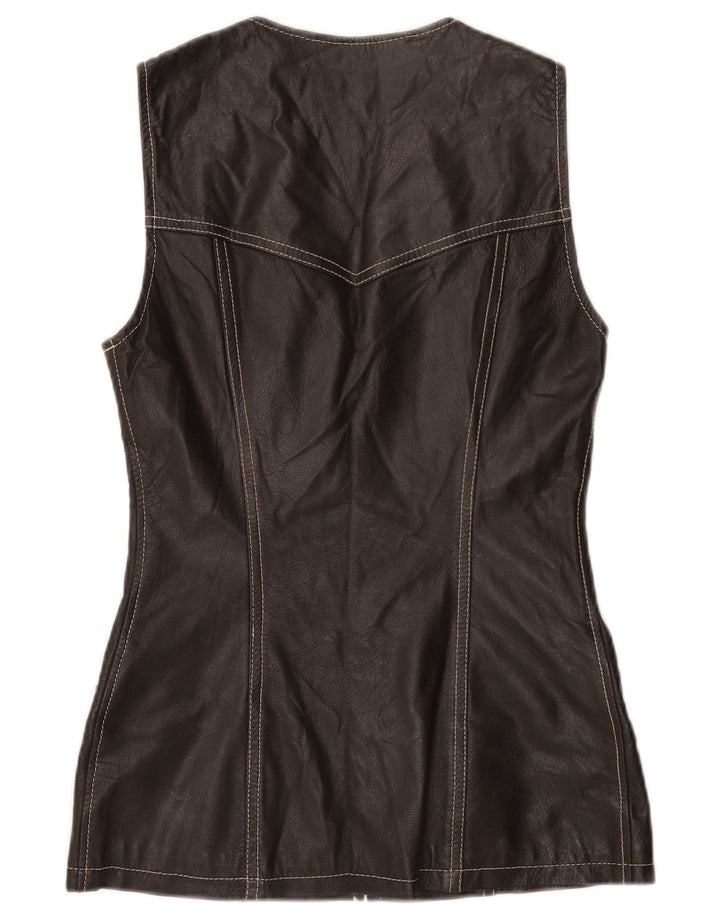 Gilet din piele pentru femei Phard UK 12 din piele maro medie