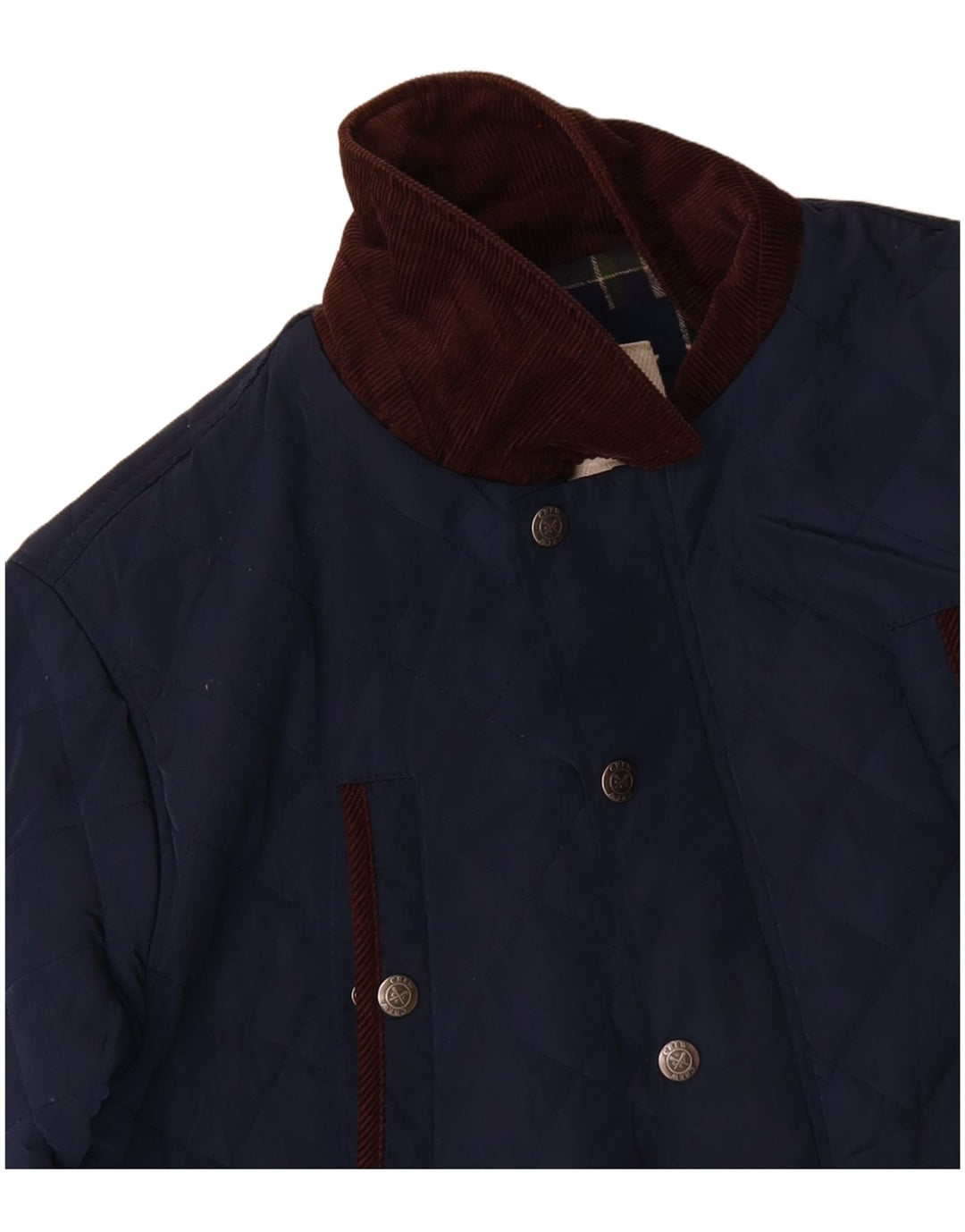 CREW CLOTHING Mens Quilted Jacket UK 40 Large Navy Blue