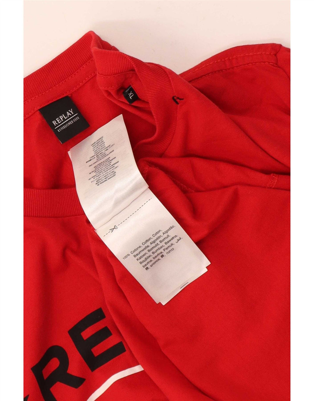 Tricou grafic pentru bărbați Replay Top XL Bumbac roșu