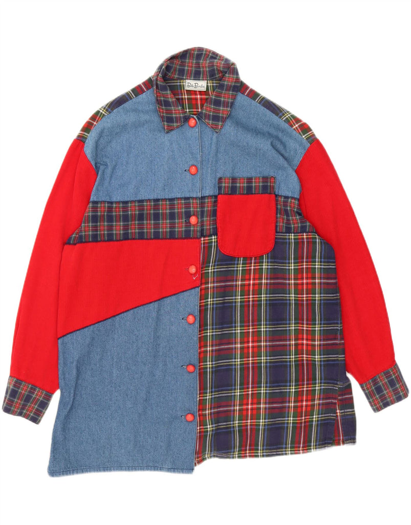 BETTY BARCLAY Womens Loose Fit Shirt UK 14 Large Multicoloured Patchwork Vintage Betty Barclay and Second-Hand Betty Barclay from Messina Hembry 