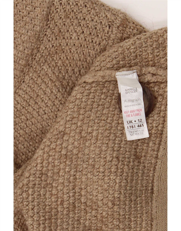 Pulover cardigan pentru femei Marks & Spencer cu mâneci 3/4 UK 12 Bej mediu
