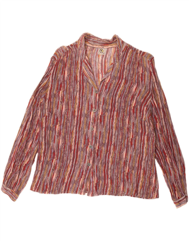 Bluză Cămașă Vintage Femei IT 54 3XL Multicolore Dungi